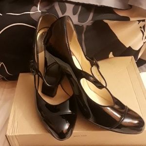Cole Haan pattern leather chunky heels